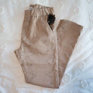 Bevy Flog Dafna Pull On Beige Snake Print Pant